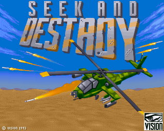 Seek & Destroy title screen for Amiga CD32